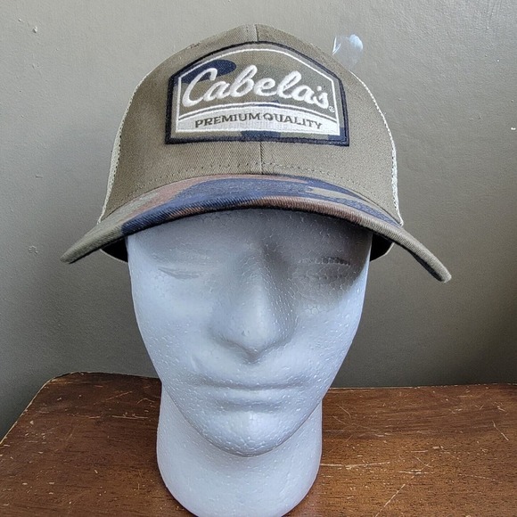 Cabelas Camo Trucker Baseball Hat‎ Cap Snapback Camouflage Mesh Green - Picture 1 of 8
